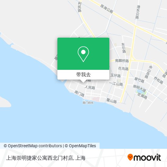 上海崇明捷家公寓西北门村店地图