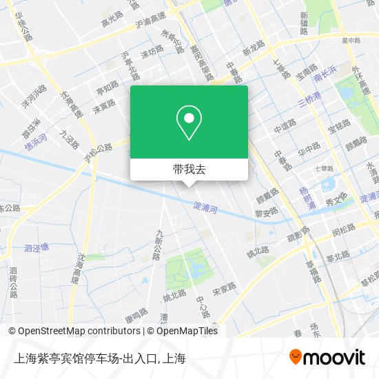上海紫亭宾馆停车场-出入口地图