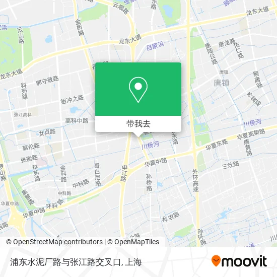 浦东水泥厂路与张江路交叉口地图
