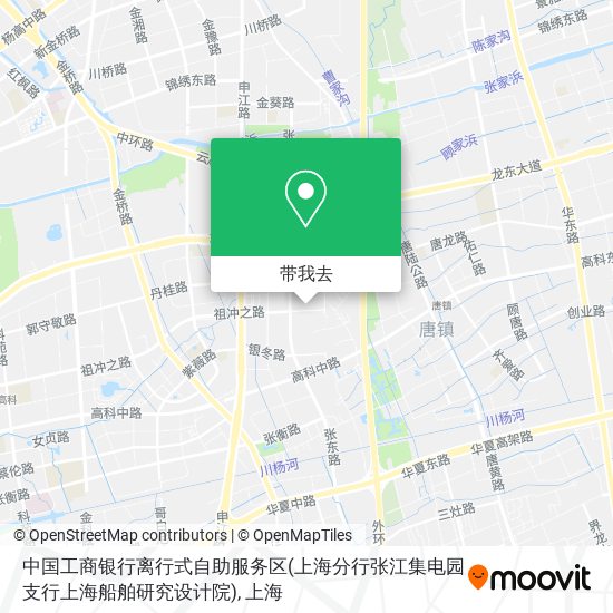中国工商银行离行式自助服务区(上海分行张江集电园支行上海船舶研究设计院)地图