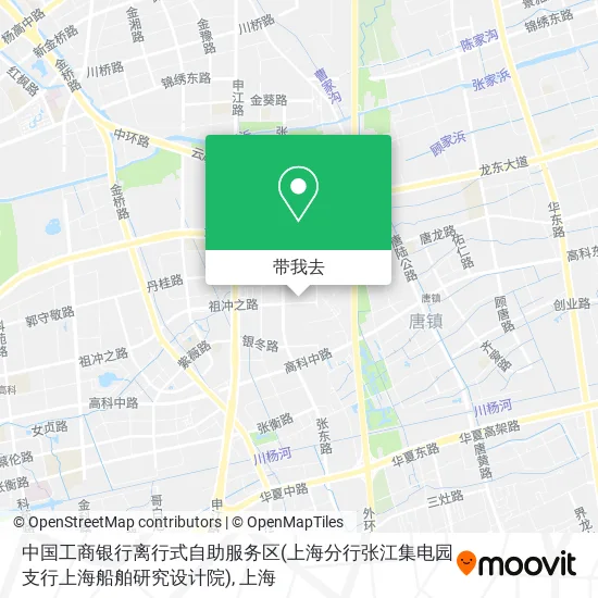 中国工商银行离行式自助服务区(上海分行张江集电园支行上海船舶研究设计院)地图