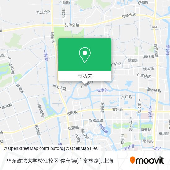 华东政法大学松江校区-停车场(广富林路)地图
