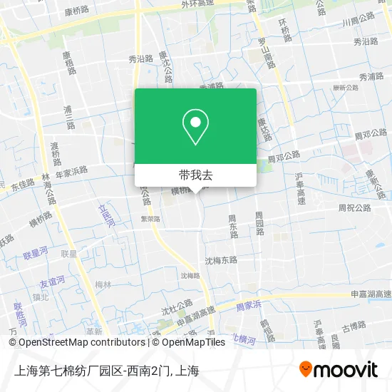 上海第七棉纺厂园区-西南2门地图