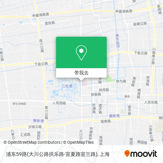 浦东59路(大川公路拱乐路-宣夏路宣兰路)地图