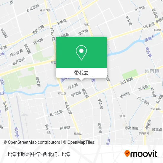 上海市呼玛中学-西北门地图