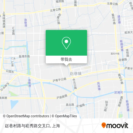 赵巷村路与崧秀路交叉口地图