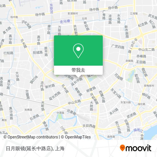日月眼镜(延长中路店)地图