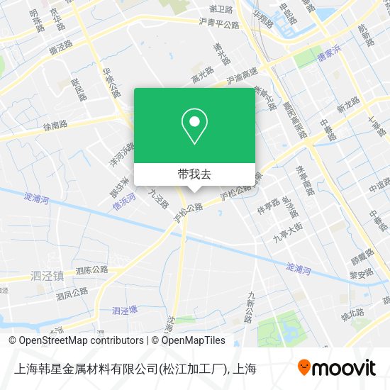 上海韩星金属材料有限公司(松江加工厂)地图