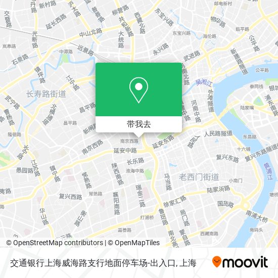 交通银行上海威海路支行地面停车场-出入口地图