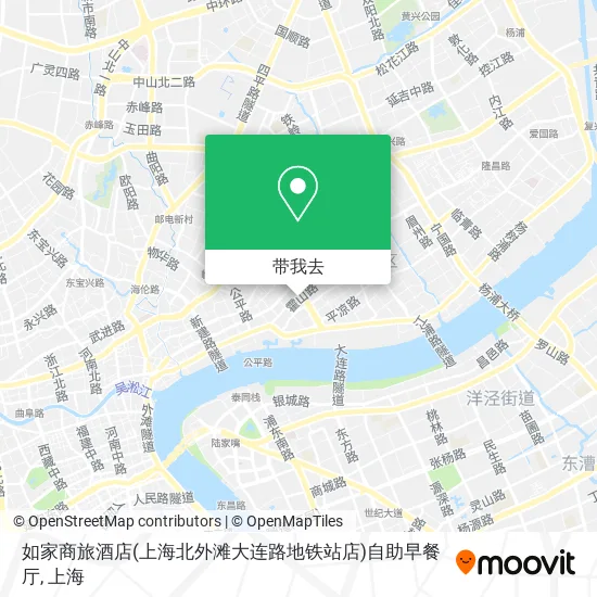 如家商旅酒店(上海北外滩大连路地铁站店)自助早餐厅地图