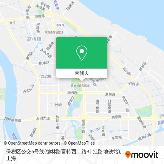 保税区公交6号线(德林路富特西二路-申江路地铁站)地图