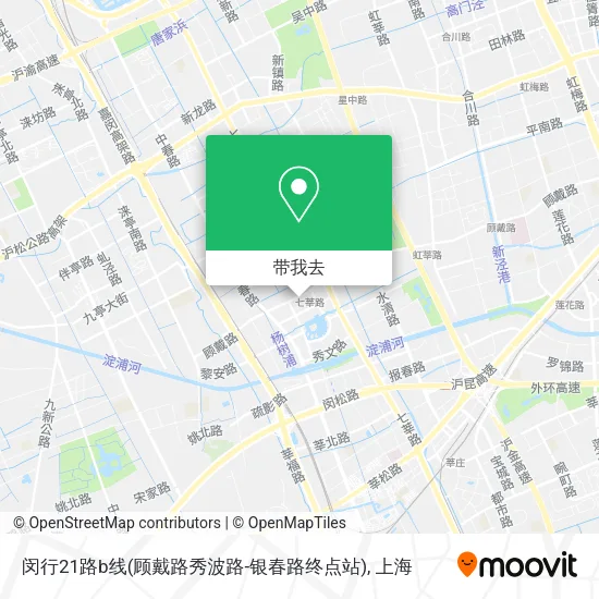 闵行21路b线(顾戴路秀波路-银春路终点站)地图