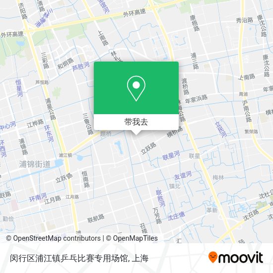闵行区浦江镇乒乓比赛专用场馆地图