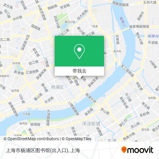 上海市杨浦区图书馆(出入口)地图