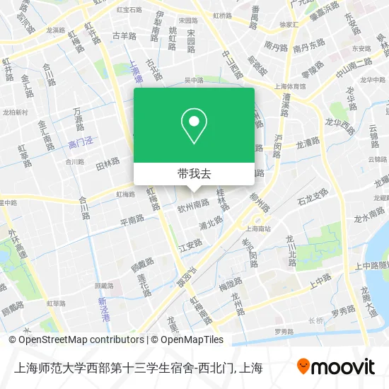 上海师范大学西部第十三学生宿舍-西北门地图