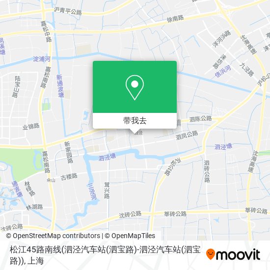 松江45路南线(泗泾汽车站(泗宝路)-泗泾汽车站(泗宝路))地图