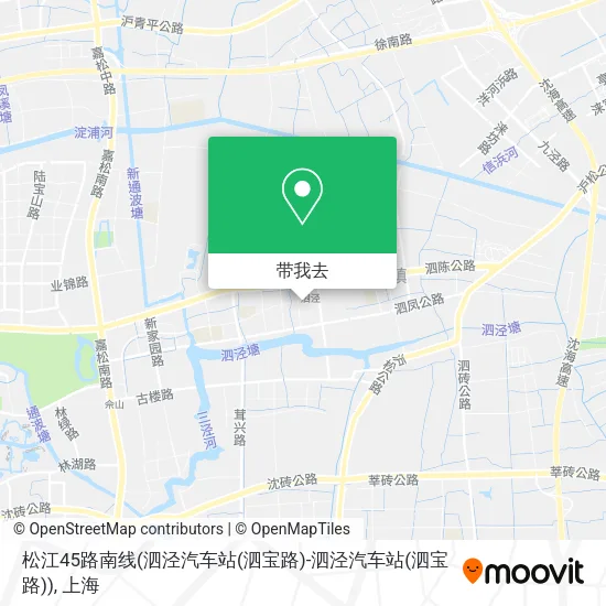 松江45路南线(泗泾汽车站(泗宝路)-泗泾汽车站(泗宝路))地图