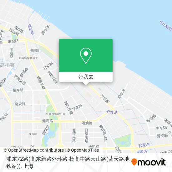浦东72路(高东新路外环路-杨高中路云山路(蓝天路地铁站))地图