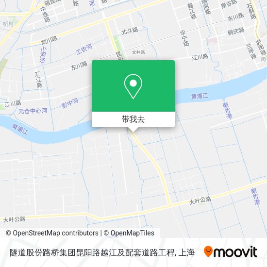 隧道股份路桥集团昆阳路越江及配套道路工程地图