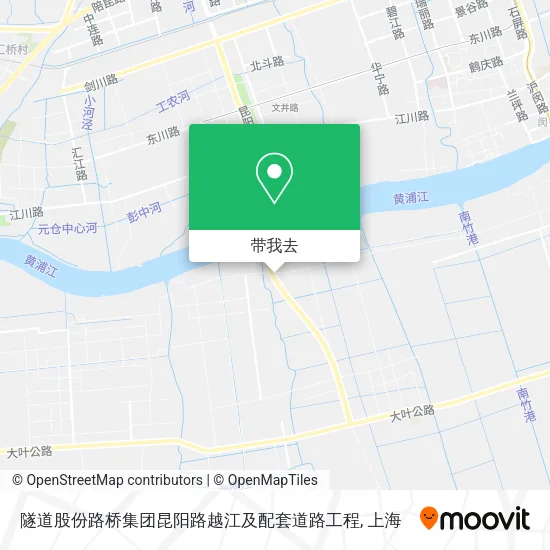 隧道股份路桥集团昆阳路越江及配套道路工程地图