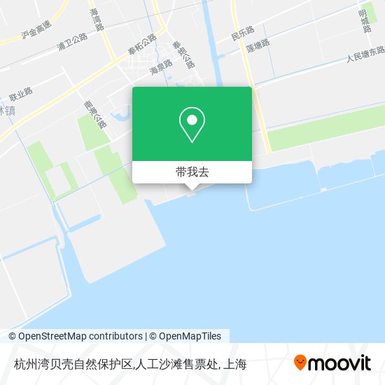 杭州湾贝壳自然保护区,人工沙滩售票处地图