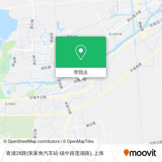 青浦28路(朱家角汽车站-镇中路莲湖路)地图