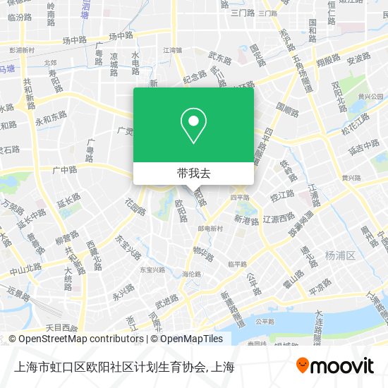 上海市虹口区欧阳社区计划生育协会地图