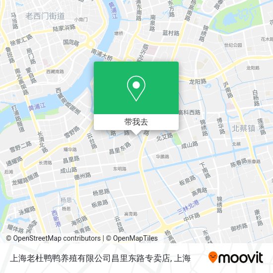 上海老杜鸭鸭养殖有限公司昌里东路专卖店地图