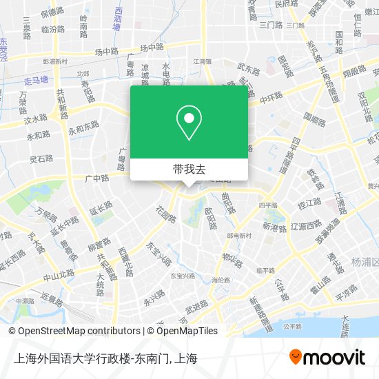 上海外国语大学行政楼-东南门地图