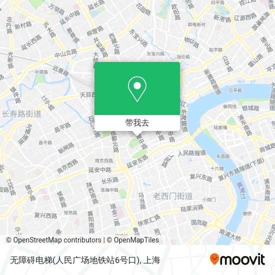 无障碍电梯(人民广场地铁站6号口)地图