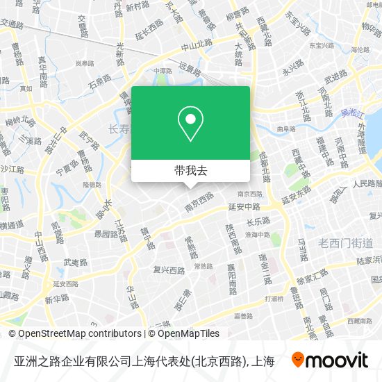 亚洲之路企业有限公司上海代表处(北京西路)地图