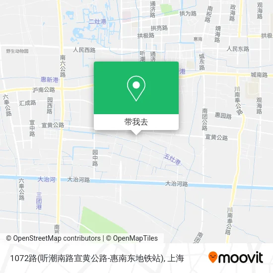 1072路(听潮南路宣黄公路-惠南东地铁站)地图
