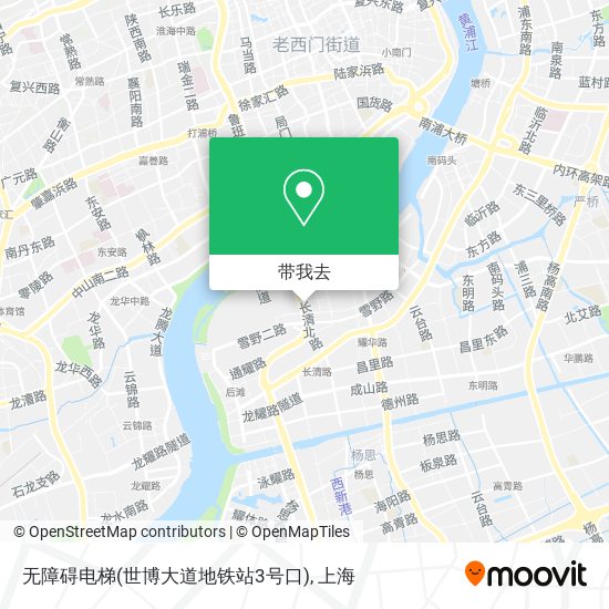 无障碍电梯(世博大道地铁站3号口)地图