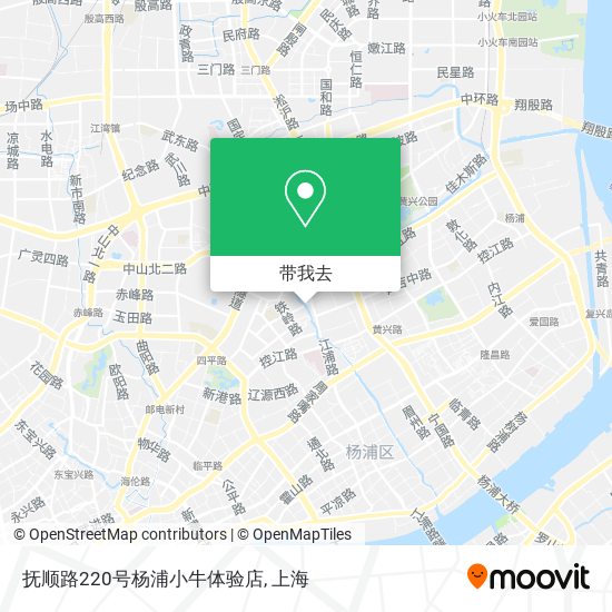 抚顺路220号杨浦小牛体验店地图