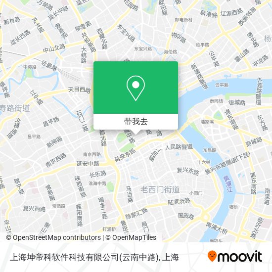 上海坤帝科软件科技有限公司(云南中路)地图