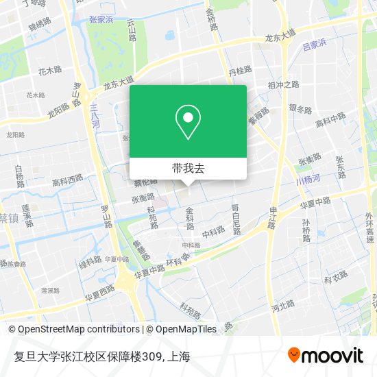 复旦大学张江校区保障楼309地图