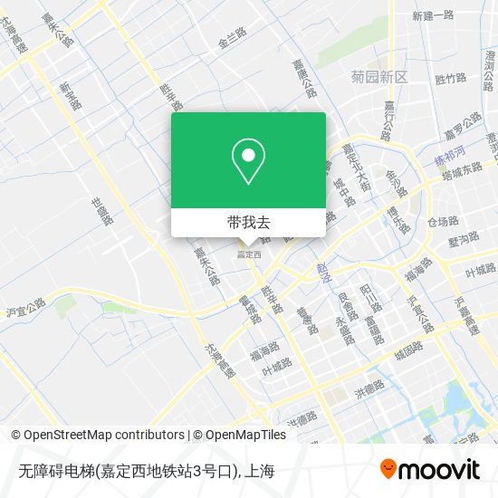 无障碍电梯(嘉定西地铁站3号口)地图