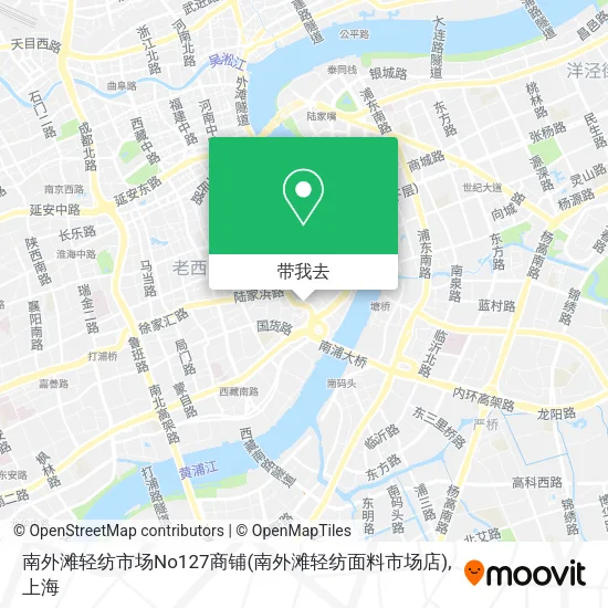 南外滩轻纺市场No127商铺(南外滩轻纺面料市场店)地图