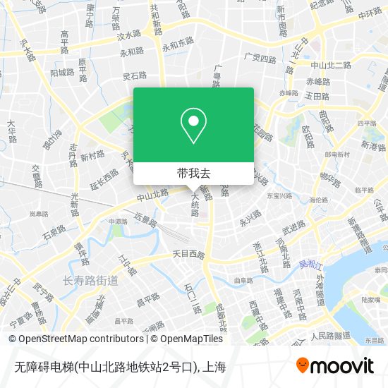 无障碍电梯(中山北路地铁站2号口)地图