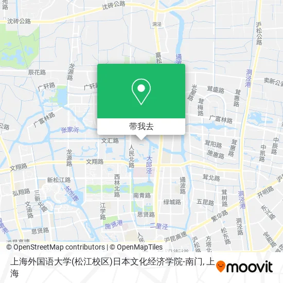 上海外国语大学(松江校区)日本文化经济学院-南门地图