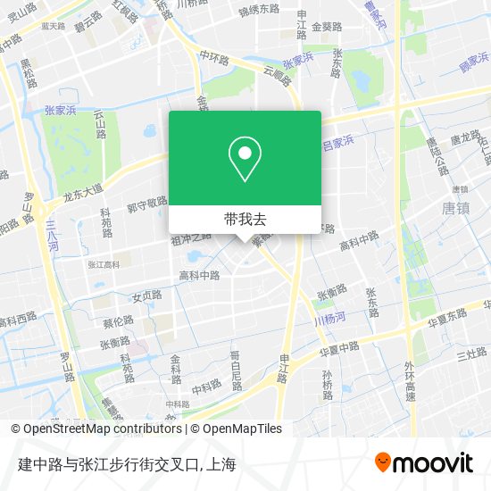 建中路与张江步行街交叉口地图