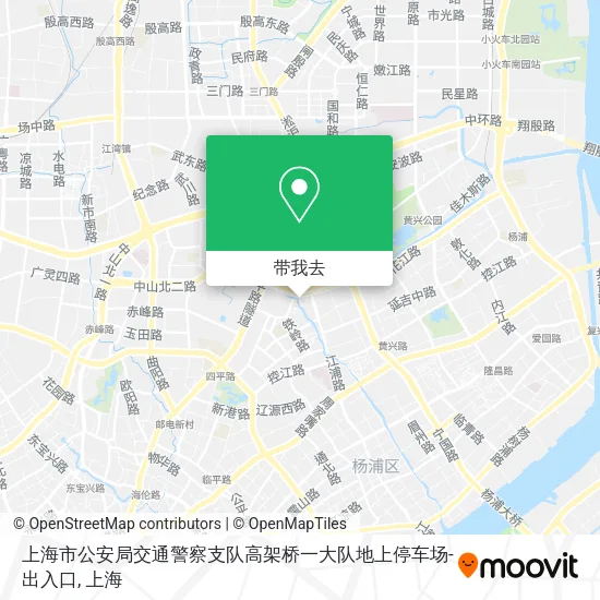 上海市公安局交通警察支队高架桥一大队地上停车场-出入口地图