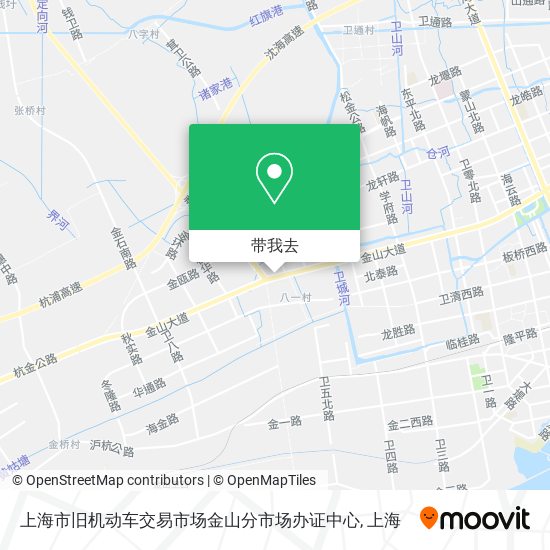 上海市旧机动车交易市场金山分市场办证中心地图