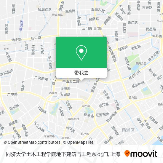 同济大学土木工程学院地下建筑与工程系-北门地图