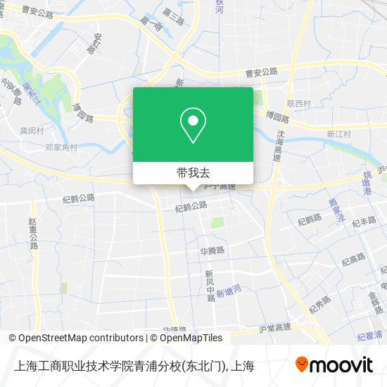 上海工商职业技术学院青浦分校(东北门)地图
