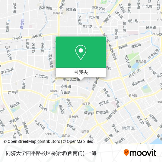 同济大学四平路校区桥梁馆(西南门)地图