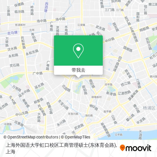 上海外国语大学虹口校区工商管理硕士(东体育会路)地图