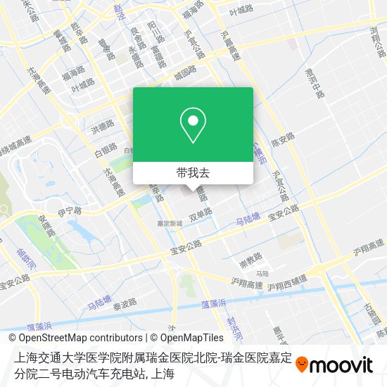 上海交通大学医学院附属瑞金医院北院-瑞金医院嘉定分院二号电动汽车充电站地图