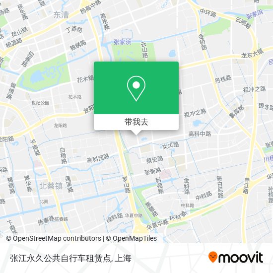张江永久公共自行车租赁点地图