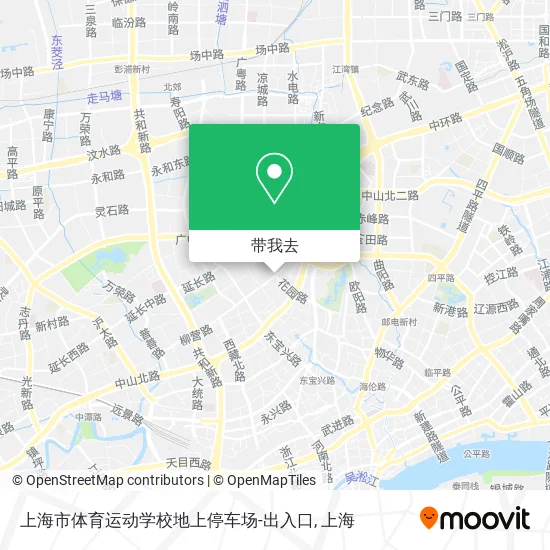 上海市体育运动学校地上停车场-出入口地图